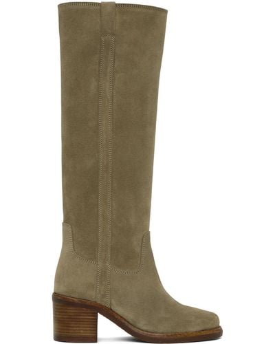 Isabel Marant Taupe Seenia Tall Boots - Green