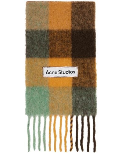 Acne Studios Brown & Orange Check Scarf - Multicolour