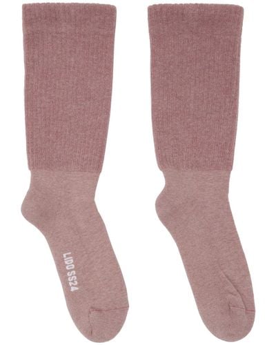 Rick Owens Pink Mid Calf Socks - Purple