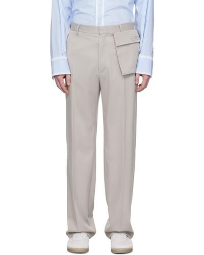 MM6 by Maison Martin Margiela Taupe Straight-leg Trousers - White