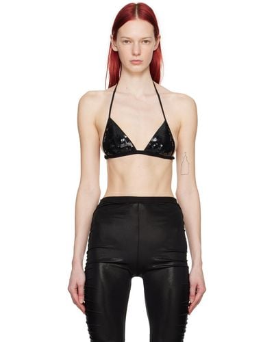 Rick Owens Sequinned Bra - Black