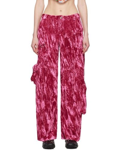 Collina Strada Lawn Cargo Pants - Red