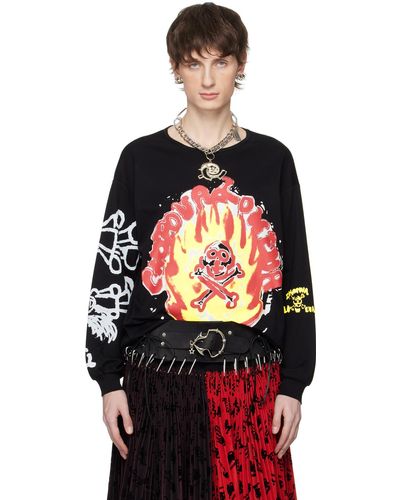 Chopova Lowena Black Cross Bones Long Sleeve T-shirt - Red