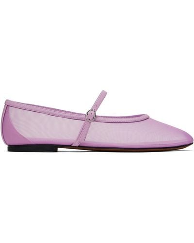 3.1 Phillip Lim Purple Id Mesh Mary Jane Ballerina Flats - Black