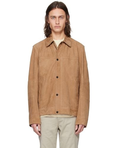 BOSS Regular-Fit Leather Jacket - Multicolor