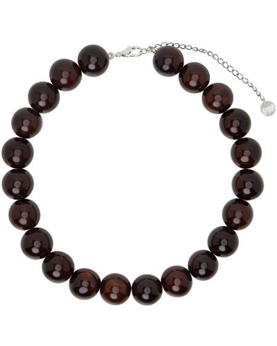 Paloma Wool Collier corbetti i brun à perles de céramique - Noir