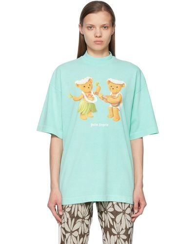 Palm Angels Green Dancing Bear T-shirt - Multicolor