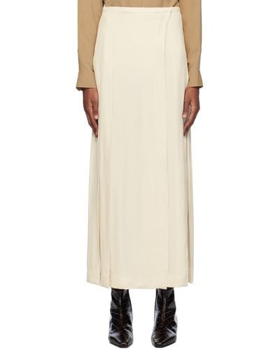 Totême Toteme Off-white Pleated Maxi Skirt - Natural