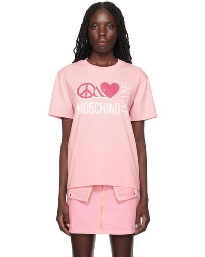 Moschino Jeans 'peacelove' T-shirt - Pink