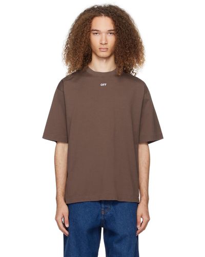 Off-White c/o Virgil Abloh Off- t-shirt brun à quatre flèches - Multicolore