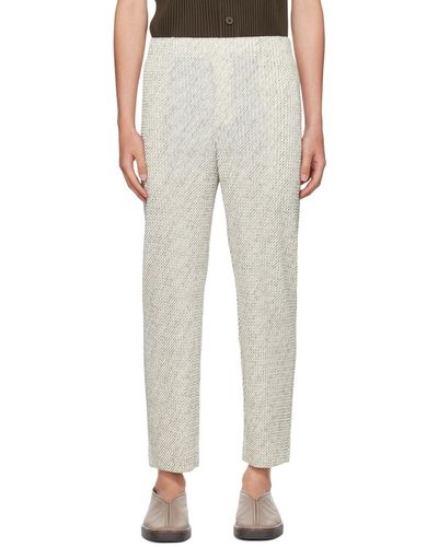 Homme Plissé Issey Miyake Homme Plissé Issey Miyake Off- Diagonals Trousers - White