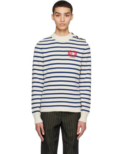 Erdem White Stripe Sweater - Black