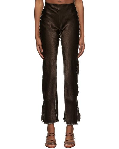 Yuzefi Pantalon de pyjama brun - Noir