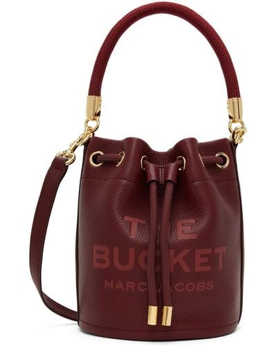 Marc Jacobs Burgundy 'the Leather Bucket' Bag - Red