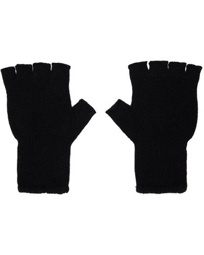 The Elder Statesman Heavy Fingerless Gloves - Black