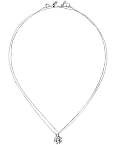 Maria Black Maria ensemble de colliers argenté à pendentif - Blanc