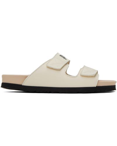 Palm Angels Logo Suede Double-strap Sandals - White