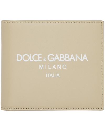 Dolce & Gabbana Dolce&gabbana Beige Logo Wallet - Natural