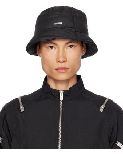 C2H4 Quilted Down Bucket Hat - Black
