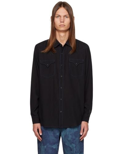 DOUBLE RAINBOUU Contrast Shirt - Black