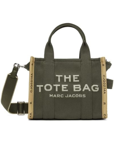 Marc Jacobs Khaki 'The Jacquard Small' Tote - Black