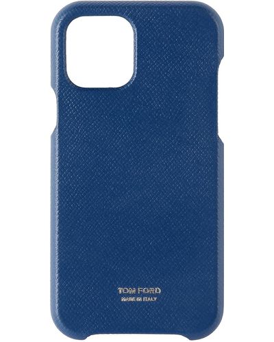 Tom Ford ネイビー グレイン レザー Iphone 11 Pro ケース - ブルー