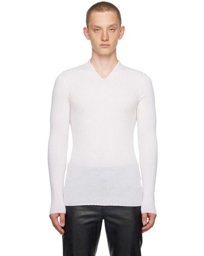 Ferragamo ホワイト Vネックセーター