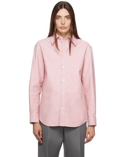 Bottega Veneta Pink Printed Piquet Leather Shirt