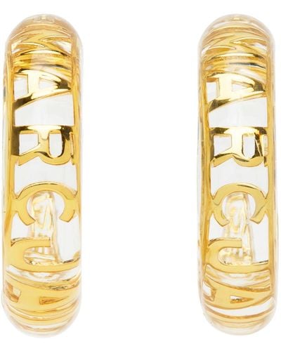 Marc Jacobs Transparent & Gold Monogram Hoop Earrings - Metallic
