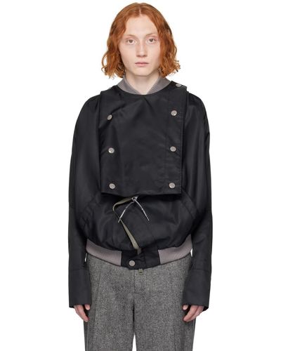 Vivienne Westwood Blouson aviateur noir à double boutonnage