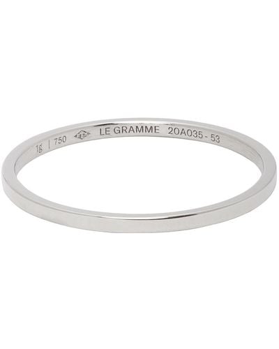 Le Gramme White Gold 1 Gramme Wedding Ring - Metallic
