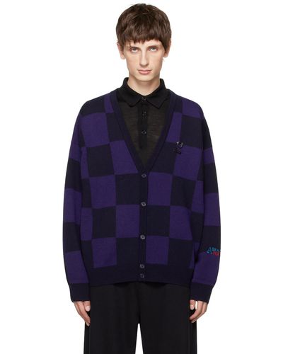 Raf Simons Navy & Black Fred Perry Edition Cardigan - Blue