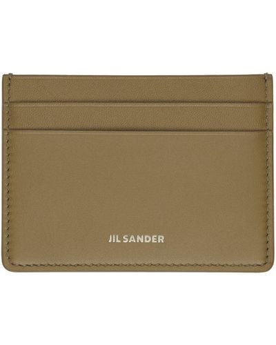 Jil Sander Khaki Credit Card Holder - Green