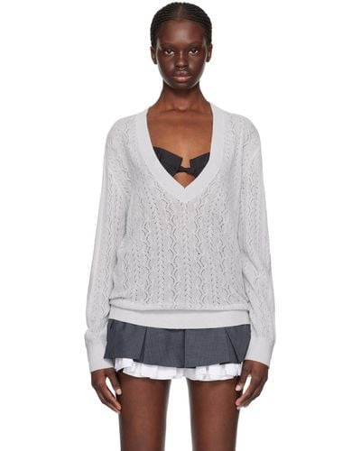 ShuShu/Tong Gray V-neck Sweater - Black