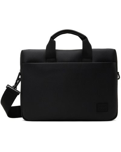 HUGO Black Faux-leather Briefcase