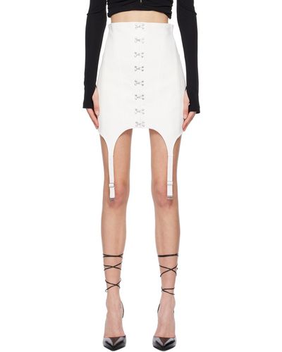 Dion Lee White Corset Garter Miniskirt - Black