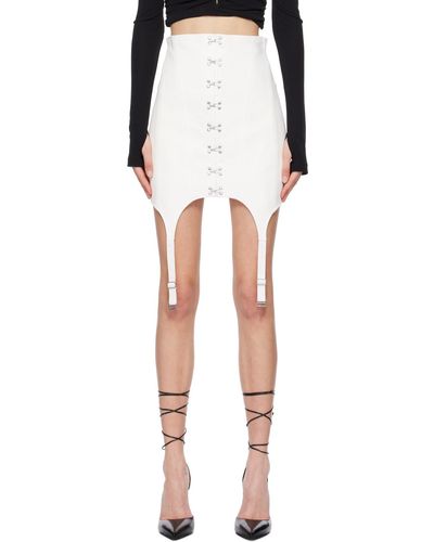 Dion Lee Mini-jupe de style corset blanche à jarretelles - Noir
