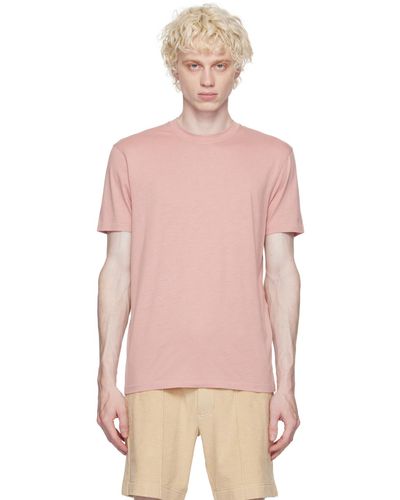 Tom Ford T-shirt rose à logo brodé