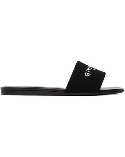 Givenchy 4g Canvas Slides - Black