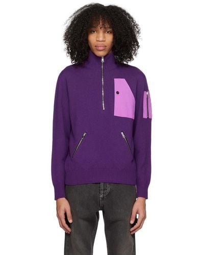 Winnie New York Half-zip Sweater - Purple