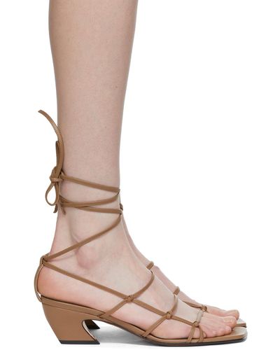 Co. Knotted Heeled Sandals - Brown