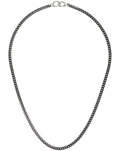 Paul Smith Gunmetal Curb Chain Necklace - Multicolour