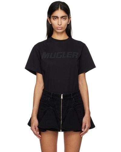 Mugler ボンディングロゴ Tシャツ - ブラック