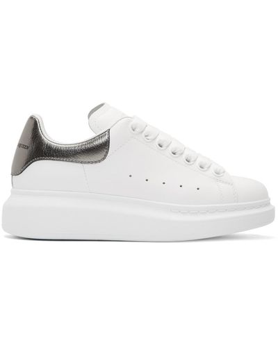 Alexander McQueen White And Gunmetal Oversized Sneakers - Multicolor