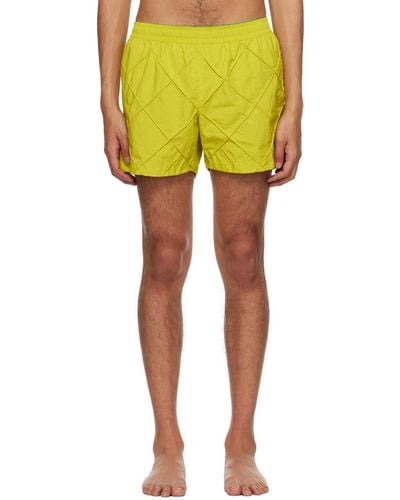 Bottega Veneta Green Intreccio Swim Shorts - Yellow
