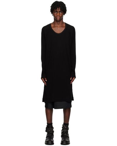 Julius T-shirt à manches longues noir à coutures asymétriques