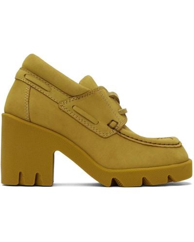Burberry Nubuck Stride Loafers - Yellow