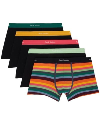 Paul Smith Five-pack Black Stripe Boxer Briefs - Multicolour
