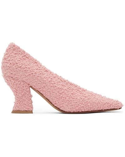 Bottega Veneta Pink Bouclé Almond Court Shoes