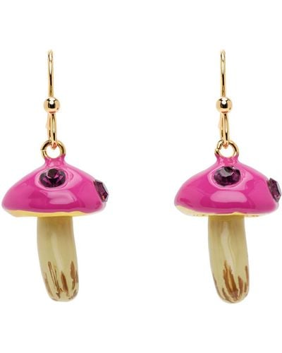 Marni Ssense Exclusive Pink Mushroom Earrings